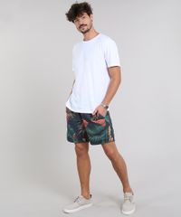 Short-Masculino-Estampado-de-Folhagem-com-Bolsos-Chumbo-9426635-Chumbo_3