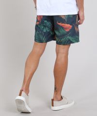 Short-Masculino-Estampado-de-Folhagem-com-Bolsos-Chumbo-9426635-Chumbo_4