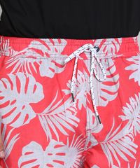 Short-Masculino-Estampado-de-Folhagem-com-Bolsos-Coral-9439736-Coral_2