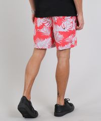Short-Masculino-Estampado-de-Folhagem-com-Bolsos-Coral-9439736-Coral_4