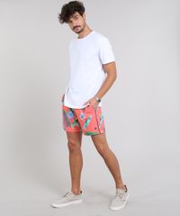 Short-Masculino-Estampado-de-Folhagens-com-Bolso-Coral-9525318-Coral_3