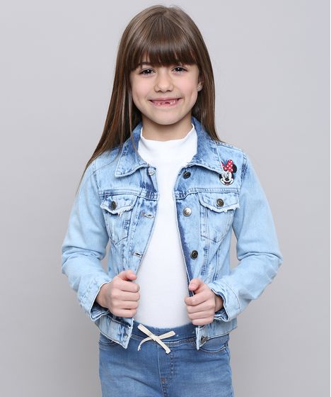 jaqueta jeans infanto juvenil feminina
