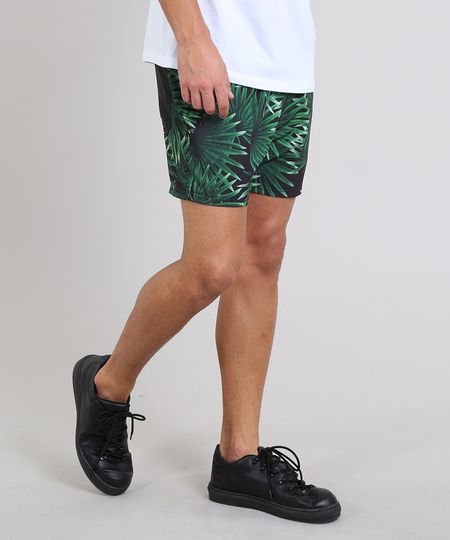 Short-Masculino-Estampado-de-Folhagens-com-Bolsos-Preto-9525319-Preto_1