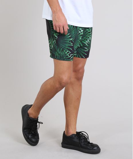 Short-Masculino-Estampado-de-Folhagens-com-Bolsos-Preto-9525319-Preto_1
