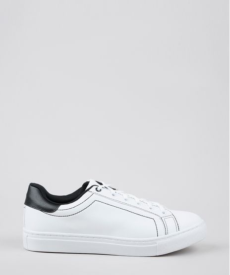 Tenis-Masculino-com-Pespontos-e-Recorte-Branco-9629115-Branco_1