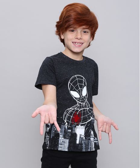 Camiseta-Infantil-Homem-Aranha-Manga-Curta--Chumbo-9557643-Chumbo_1