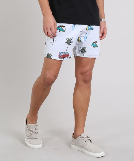 Short-Masculino-Estampado-de-Carros-com-Bolsos-Bege-Claro-9525316-Bege_Claro_1
