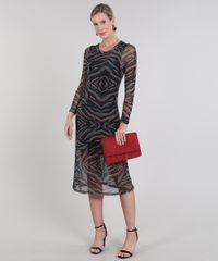Vestido-Feminino-Midi-Estampado-Animal-Print-em-Tule-com-Forro-Manga-Longa-Preto-9574003-Preto_3