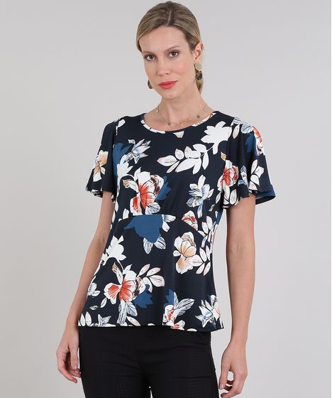 blusa de malha estampada feminina