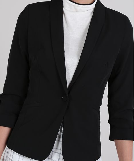 blazer preto feminino c&a