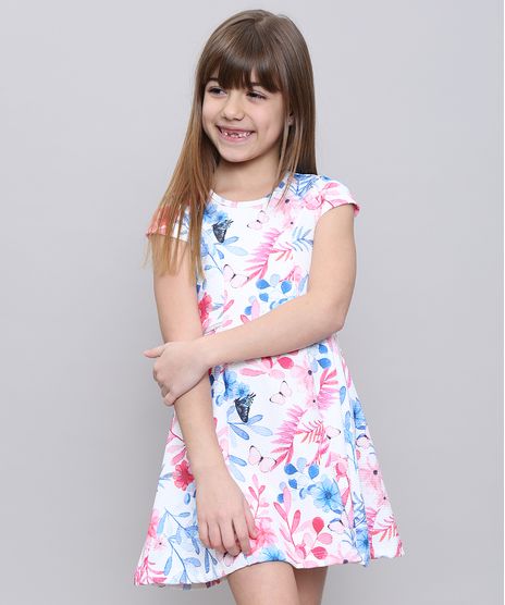Vestido-Infantil-Estampado-Floral-Manga-Curta-Branco-9585658-Branco_1