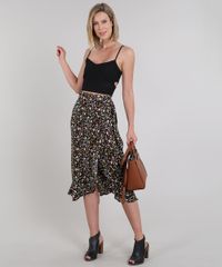 Saia-Feminina-Midi-Envelope-Estampada-Floral-com-Babado-Preta-9571727-Preto_3