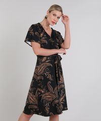Vestido-Feminino-Estampado-Paisley-com-Botoes-Manga-Curta-Preto-9573968-Preto_1