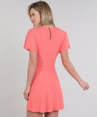 Vestido-Feminino-Curto-Canelado-Transpassado-Manga-Curta-Coral-9581014-Coral_2