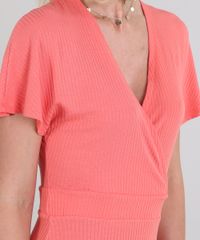 Vestido-Feminino-Curto-Canelado-Transpassado-Manga-Curta-Coral-9581014-Coral_4