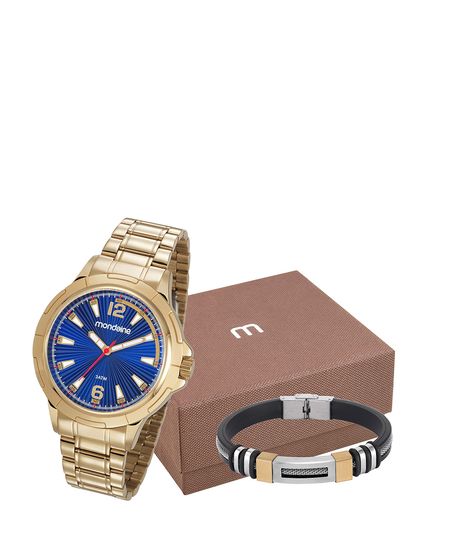 Kit-de-Relogio-Analogico-Mondaine-Masculino---Pulseira---83452GPMVDE2K1-Dourado-9621542-Dourado_1