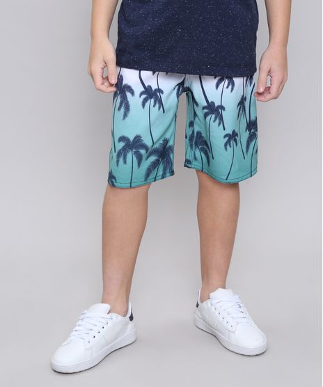 Bermuda-Infantil-Estampada-de-Coqueiros-com-Bolso-Verde-Agua-9536716-Verde_Agua_1