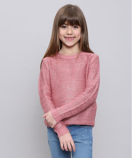 Sueter-Infantil-em-Trico-com-Paetes-Rosa-Escuro-9347626-Rosa_Escuro_1