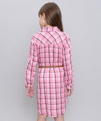 Vestido-Chemise-Infantil-Estampado-Xadrez-com-Cinto-Manga-Longa-Rosa-9550232-Rosa_2