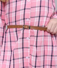 Vestido-Chemise-Infantil-Estampado-Xadrez-com-Cinto-Manga-Longa-Rosa-9550232-Rosa_4