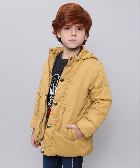 Jaqueta-Infantil-Puffer-com-Bolsos-e-Capuz-Mostarda-9361024-Mostarda_1