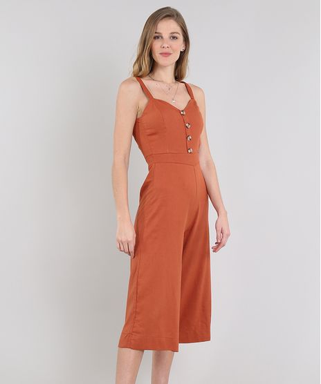 Macacao-Feminino-Pantacourt-com-Linho-e-Botoes-Alca-Media-Cobre-9577427-Cobre_1