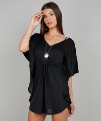Saida-de-Praia-Feminina-Kaftan-Curta-com-Amarracao-Manga-Curta-Preta-9544270-Preto_1