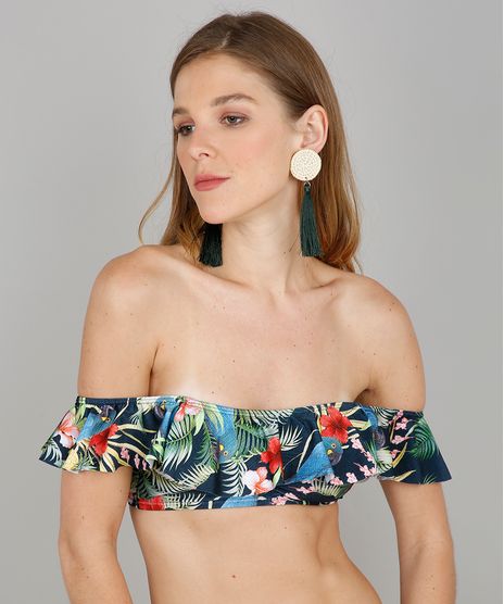 Biquini-Top-Ciganinha-Estampado-de-Folhagens-com-Protecao-UV50--Azul-Marinho-9564130-Azul_Marinho_1