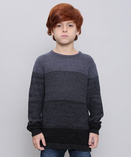 Sueter-Infantil-em-Trico--Cinza-Mescla-Escuro-9368830-Cinza_Mescla_Escuro_1