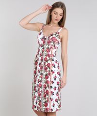 Vestido-Feminino-Estampado-Floral-com-Botoes-e-Fenda-Alca-Media-Branco-9571117-Branco_1