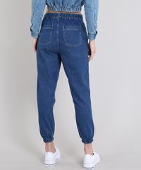Calca-Jeans-Feminina-Jogger-com-Bolsos-Azul-Medio-9594590-Azul_Medio_2