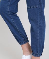 Calca-Jeans-Feminina-Jogger-com-Bolsos-Azul-Medio-9594590-Azul_Medio_4