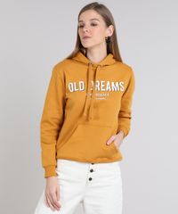 Blusao-Feminino-em-Moletom--Old-Dreams--com-Capuz-e-Bolso-Mostarda-9584183-Mostarda_1