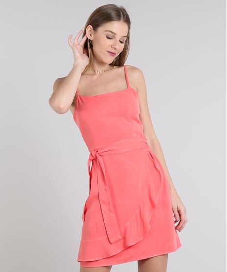 Vestido-Feminino-Curto-com-Babado-Alca-Fina-Coral-9589544-Coral_1