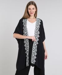 Kimono-Feminino-com-Estampa-de-Arabescos-e-Fendas-Manga-Curta-Preto-9641574-Preto_1