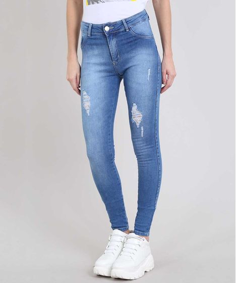 calça jeans feminina com rasgos