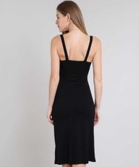 Vestido-Feminino-com-Botoes-e-Fenda-Alca-Media-Preto-9571118-Preto_2