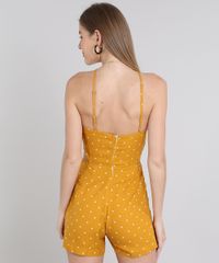 Macaquinho-Feminino-Halter-Neck-Estampado-de-Poa-com-Vazado-Mostarda-9577426-Mostarda_2