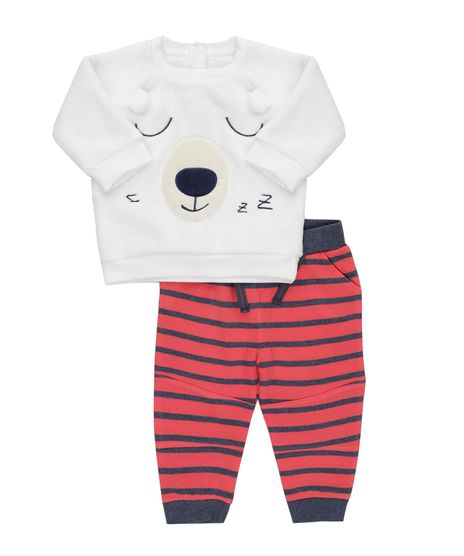 Conjunto-de-Blusao-em-Plush-Branco---Calca-em-Moletom-Vermelha-8341554-Vermelho_1