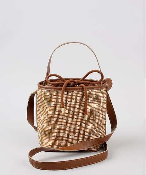 Bolsa-Bucket-Feminina-Transversal-Pequena-em-Palha-Caramelo-9393647-Caramelo_1