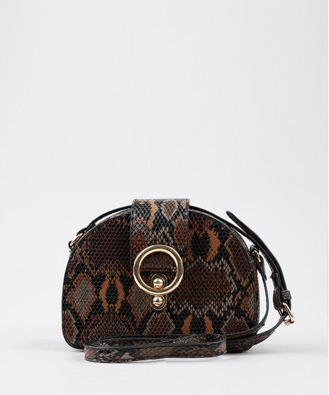 Bolsa-Feminina-Transversal-Pequena-Croco-Estampada-Animal-Print-com-Argola-Marrom-9485119-Marrom_1