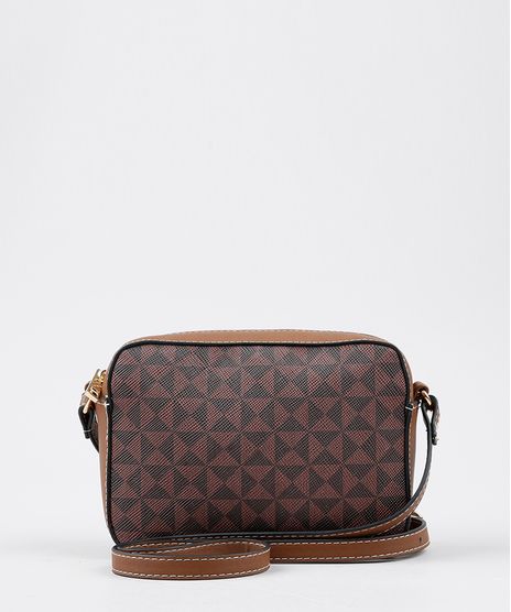 Bolsa-Feminina-Transversal-Pequena-Estampada-Geometrica-Marrom-9360379-Marrom_1