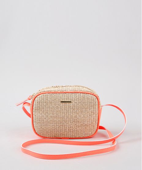 Bolsa-Feminina-Transversal-Pequena-em-Palha-com-Recorte-Laranja-Neon-9342674-Laranja_Neon_1