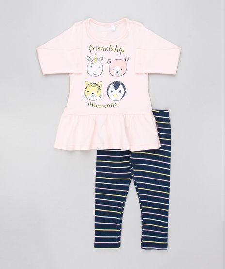Conjunto-Infantil-de-Blusa-Animais-Manga-Longa-Rosa-Claro---Calca-Legging-Listrada-Azul-Marinho-9557598-Azul_Marinho_1