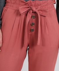 Calca-Feminina-Clochard-Jogger-com-Amarracao-e-Botoes-Coral-9587497-Coral_4