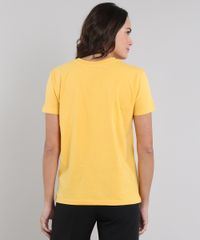 T-Shirt-Feminina-de-Banda-Mindset-Queen-Manga-Curta-Decote-Redondo-Amarela-9638050-Amarelo_2
