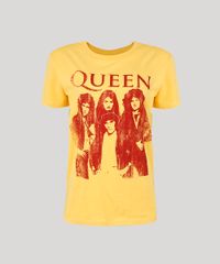 T-Shirt-Feminina-de-Banda-Mindset-Queen-Manga-Curta-Decote-Redondo-Amarela-9638050-Amarelo_5