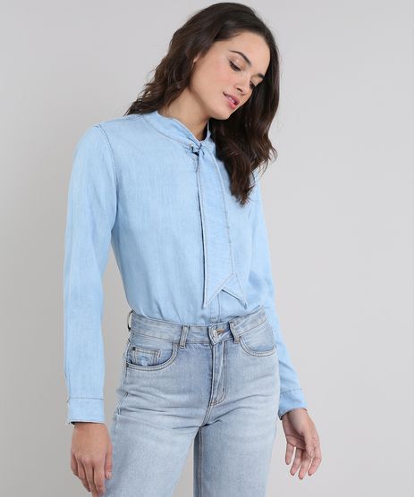 Camisa-Jeans-Feminina-Mindset-Manga-Longa-Gola-Laco-Azul-Claro-9613270-Azul_Claro_1
