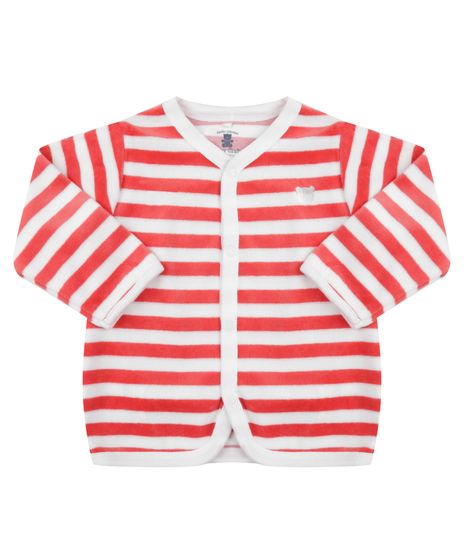 Cardigan-Unissex-Listrado-em-Plush-de-Algodao---Sustentavel--Vermelho-8479651-Vermelho_1