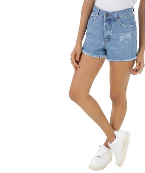 Short-Jeans-Relaxed-NBA-Los-Angeles-Lakers-Azul-Claro-8548361-Azul_Claro_1